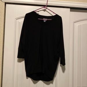 3/4 sleeve black tunic